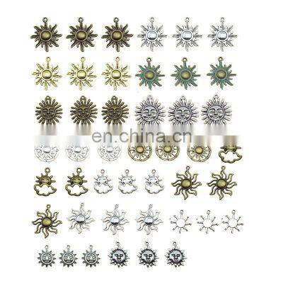 42pcs Charms Sun Cloud Antique Silver Color Mixed Pendants DIY Making Findings Tibetan Handmade Jewelry Findings