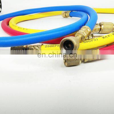 CT-372A Manifold Gauge Red Yellow Blue Rubber R22 R410 R134A Charging Hose ac photo-2