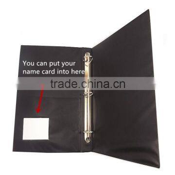 PU Leather A5 Embossed Printing D Shape 3 Ring Binder With Name Card Quality Choice photo-3