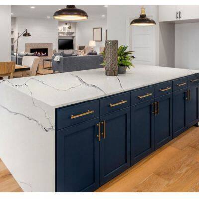 Code：6065，Calacatta Artificial Stone Quartz Slab Kitchen Countertops photo-3
