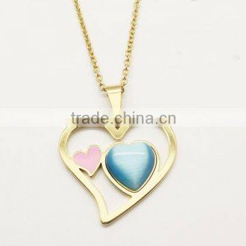 2015 New Design Heart Shaped Semi-precious Stone Pendant