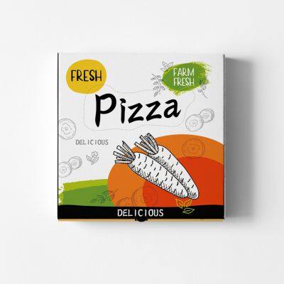 2024 New Design Pizza Box With Handle Pizza Box Custom Logo Pizza Delivery Box With High Quality