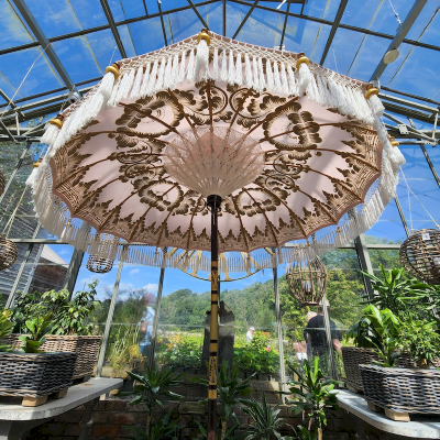 Solid Wood Furniture Parasol Terrace Swimming Pool Outdoor Garden Beach Umbrella With Tassel Bali photo-2