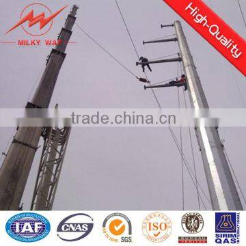 SGS 10m 12KN outdoor electric steel pole for Africa