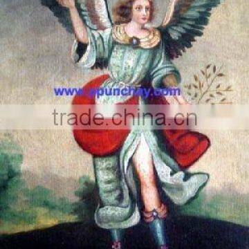 Art Oil Painting "Ariel Archangel" 9x7" Peru