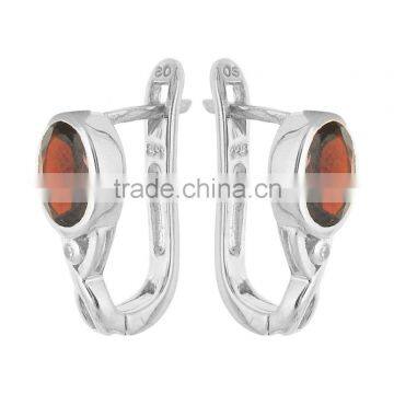Red Oval Garnet Ring Earring Set photo-5