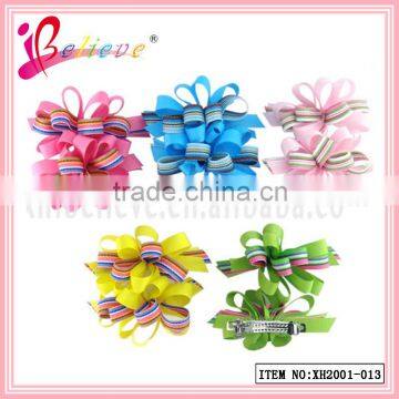 Supreme quality China supply wholesale koker curly ribbon french hair barrette clips (XH2001-013)