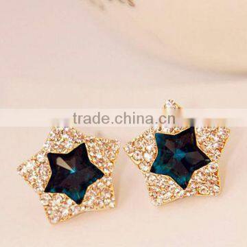 Rhinestone Star Post Earrings Glitter Star Earrings Star Sparkle Earrings