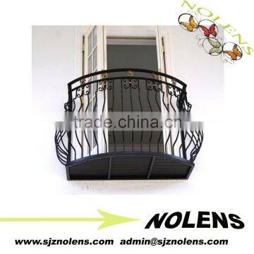 Elegant Wrought Iron Style Safety balcony steel grill designs/modern decorative wrought iron fence