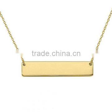 14k Gold Pure Bar Necklace,Engravable Necklace