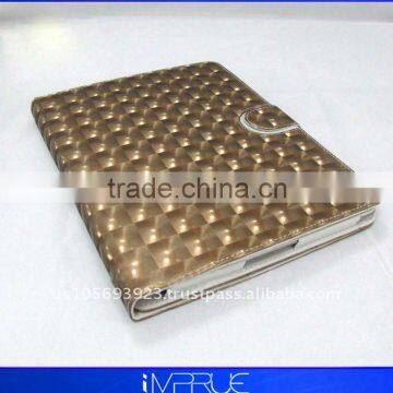 top quality!! magnetic leather protector case for ipad 2 withwake power saving features