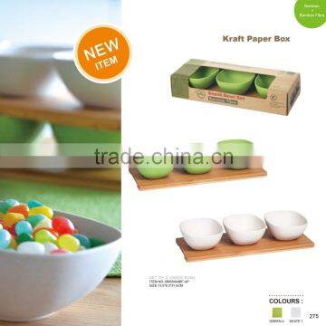 High quality Custom Bamboo Snack Bowl Set