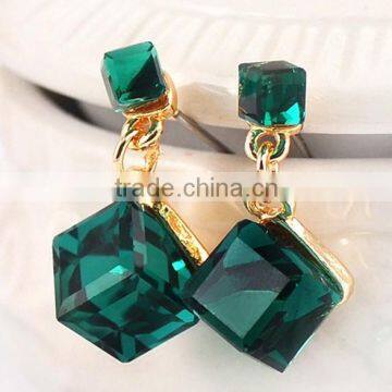 High Quality Handmade Square Shape Crystal Stud Earrings Wholesale