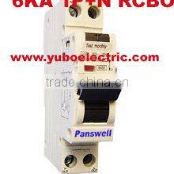 6KA 1P+N RCBO Residual current circuit breaker