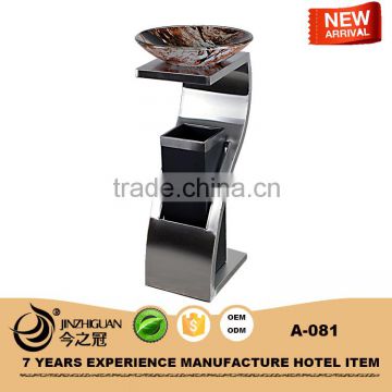 A-0810 metal/stainless steel ground ash barrel for hotel