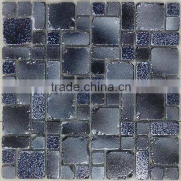 12''X12'' tumbled mosaic 300X300 mix color blue