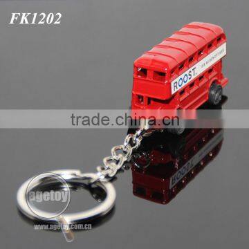 3D Mini Bus Shaped Customized Printing Promotional Souvenir Double-deck London Bus Keychain photo-3