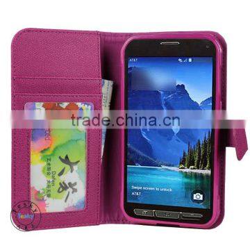 promotion funky leather flip cover case housing for samsung galaxy s5 active g870 with magnet clasp