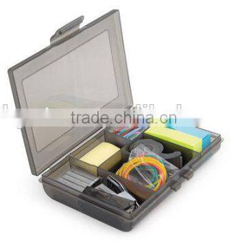 Plastic case set plastic tool case mini plastic case containing: Stitcher, spare hooks, tape dispenser, color clips, rubber Band