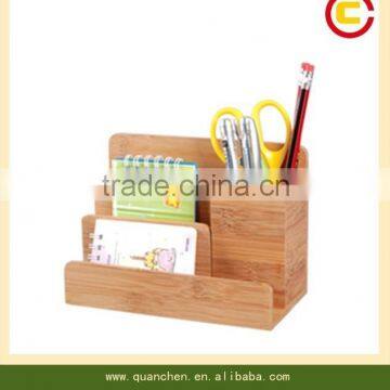 high quality Bamboowood desk staionery organizer for office