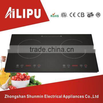 Durable embedded dual induction cooker,double zone induction stove with ABS housing