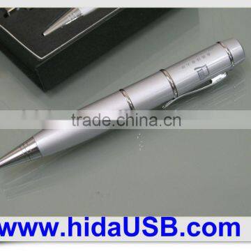 Ball pen USB pen drive with laser pointer, Imprinted logo USB flash drive