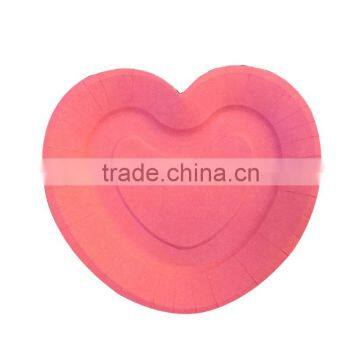 Vanlentine's Day fancy decorative disposable paper heart shaped dinner plates