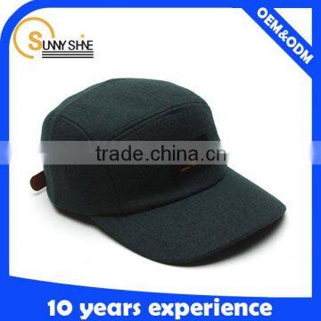 High Quality Wool Plain 5 Panel Cap and Hat Man photo-2