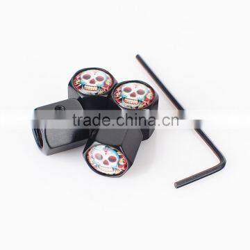 Valve Stem Caps Tpms Set Skull Design