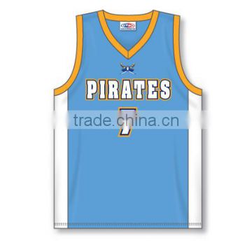 100% Polyester Moisture Wicking Custom Pirates Basketball Jersey / Shirt