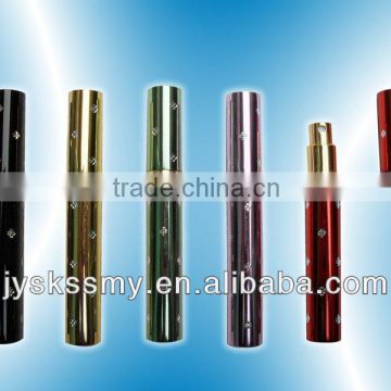 cosmetic packing aluminum coloured perfume atomizer bottle