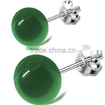 Daihe 925 silver simple design emerald earrings