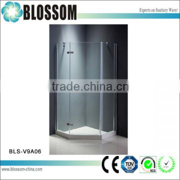 diamond shape 3 sided glass shower door frameless hinge shower cabin                        
                                                Quality Choice