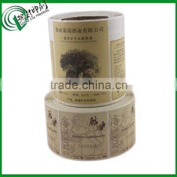 High level white wine sticker roll label