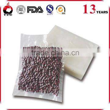 Sealed vacuum plastic food packaging pouch for food