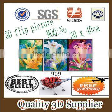 Guangzhou Lifeng Item No 909 Lenticular Beautiful Mahogany 3D Picture with flip effect in stock
