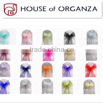 New Style Colored Organza Chair Sashes for Banquet