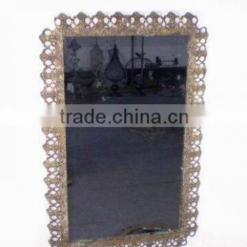 Shabby french antique metal frame decorative wall mirror