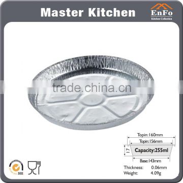 255ml Food Grade Disposable Round Aluminum Foil Trays /Aluminium Foil Container/BBQ food tray