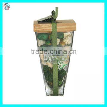 Vanilla Fragrant Potpourri In Glass Vase With Wooden Cap