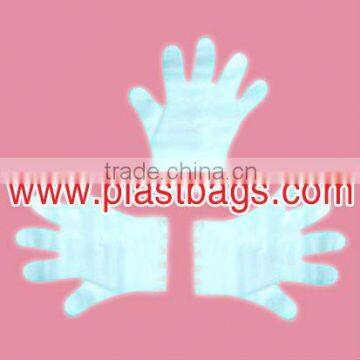 HDPE plastic transparent embossed gloves