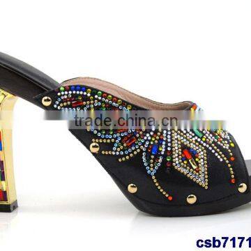 CSB7171 2016 new design Italian style hot selling beautiful high quality high heel sandals with stone for matching clothes