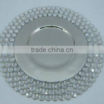 High quality crystal weddingcharger plate