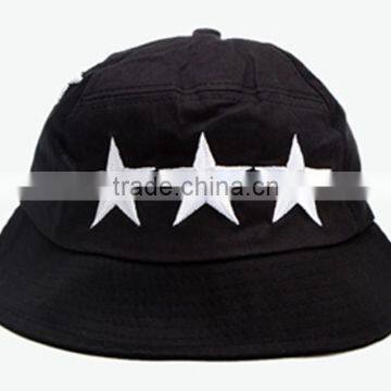 2014 Fashion Black 3d Stars Embroidery Folded Bucket Hat photo-4