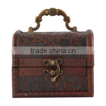 Antique Wooden Embossed Flower Pattern Jewelry Box Storage Organizer Pack of 2 photo-5
