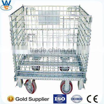 Foldable/ stack wire mesh steel container, wire mesh cage, steel cage