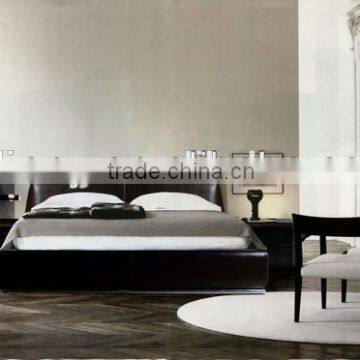 Italian leather double bed (A-B26)