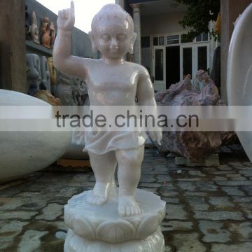 Kid Baby Shakyamuni Buddha Statues for Sale White Marble Stone Hand Carving Sculpture for Home Garden Pagoda Temple