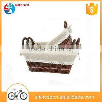 2016 hot sale willow wicker picnic bike basket collection rear bicycle basket