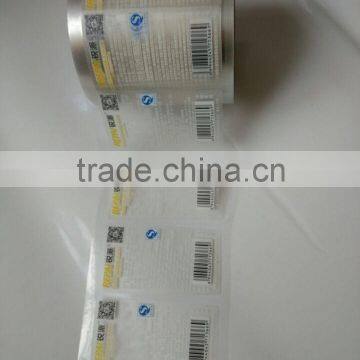 Custom waterproof clear transparent self adhensive label sticker with logo wholesale